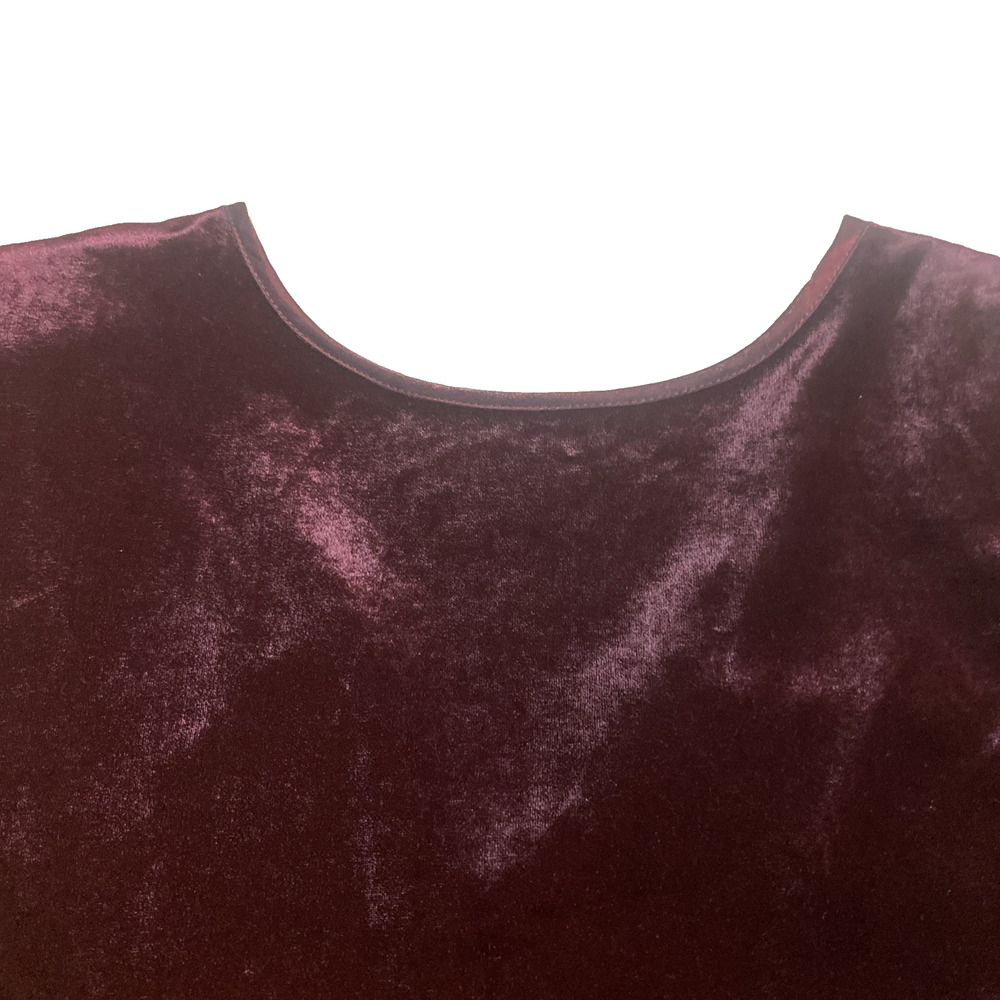 Molly Malloy Y2K Burgundy Velvet Satin Fit Flare Dress Long Sleeve Party 14 - Picture 8 of 10